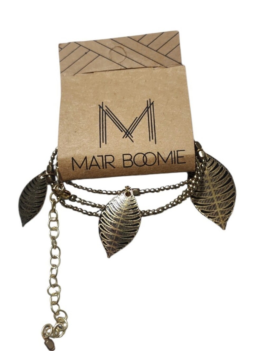 Brass Leaflet Statement Necklace Boho Botanical Jewelry